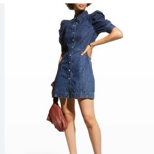 Frame Gillian Puff-Sleeve Denim Dress